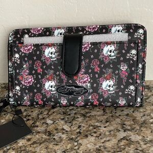 NWT Ed Hardy Tattoo Print Wristlet